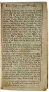 COOKERY  TRYON, THOMAS. The Way to get Wealth: or, A New . . . Way to make Twenty Three sorts of Wine. 1701? + 1703 edition.